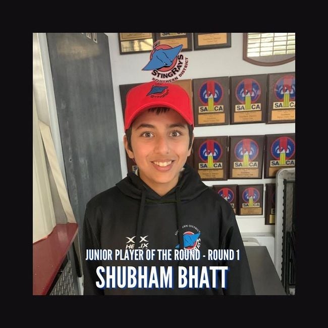 JUNIOR PLAYER OF THE ROUND 1 SHUBHAM BHATT JUNIOR PLAYER OF THE ROUND 1 SHUBHAM BHATT